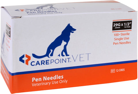 CP 12-5905 BX/100 CAREPOINT VET INSULIN PEN NEEDLES, 29G, 1/2IN (12MM)